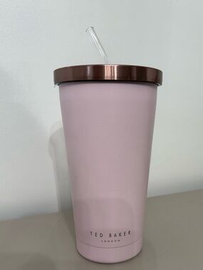 Ted Baker Pale Pink Travel Tumbler with Rose Gold Lid